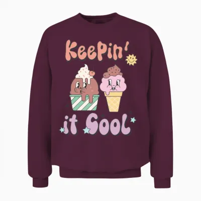Keepin' It Cool Retro Summer Unisex Sweatshirt - Maroon