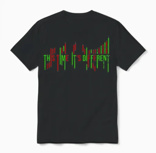 Stock Trading This Time Different Gift Unisex T-Shirt in Black