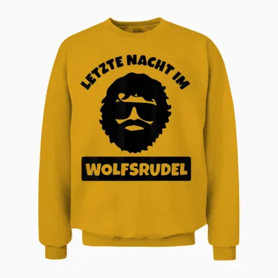 Men's Wolfsrudel Stag Party the Last Pack Jga T-Shirt, White Unisex Sweatshirt - Gold