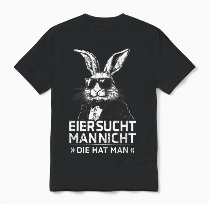 Eier Sucht Man Nicht Die Hat Man Osterhase Ostern Spruch Unisex T-Shirt in Black