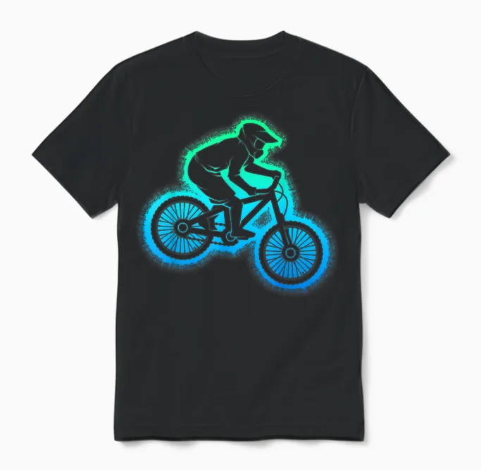 Mountainbike Mtb Downhill Biker Kinder Jungen Unisex T-Shirt in Black