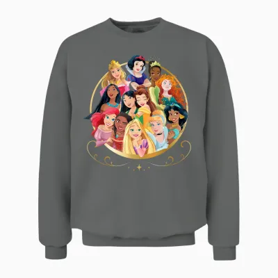 Disney Princess Royal Friends Group Unisex Sweatshirt - Graphite Heather