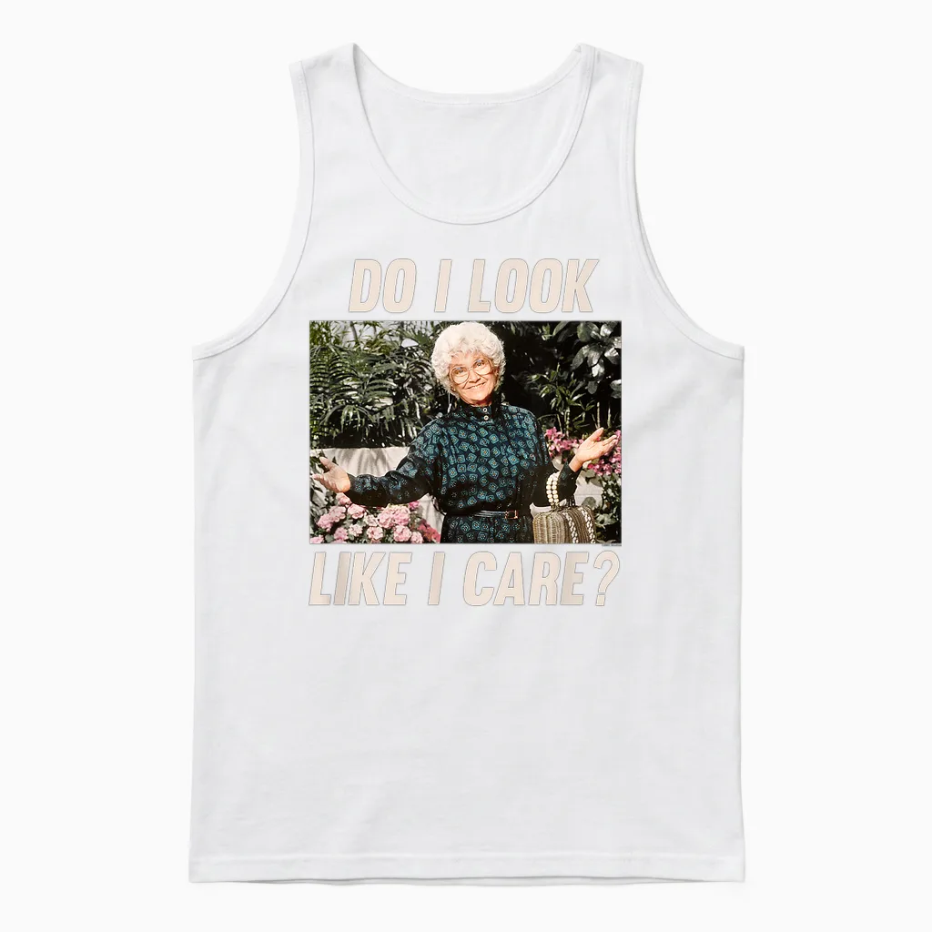 The Golden Girls - Sophia Do I Look Like I Care? Unisex Tank Top in White