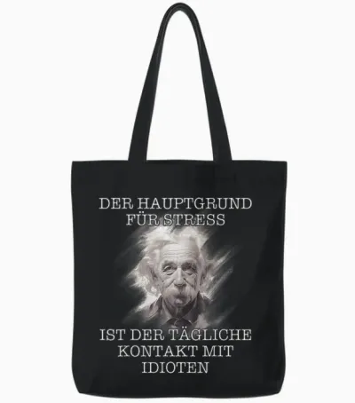Funny Slogan Design Men's Sarcasm Motif T-Shirt, Black Tote Bags - Black