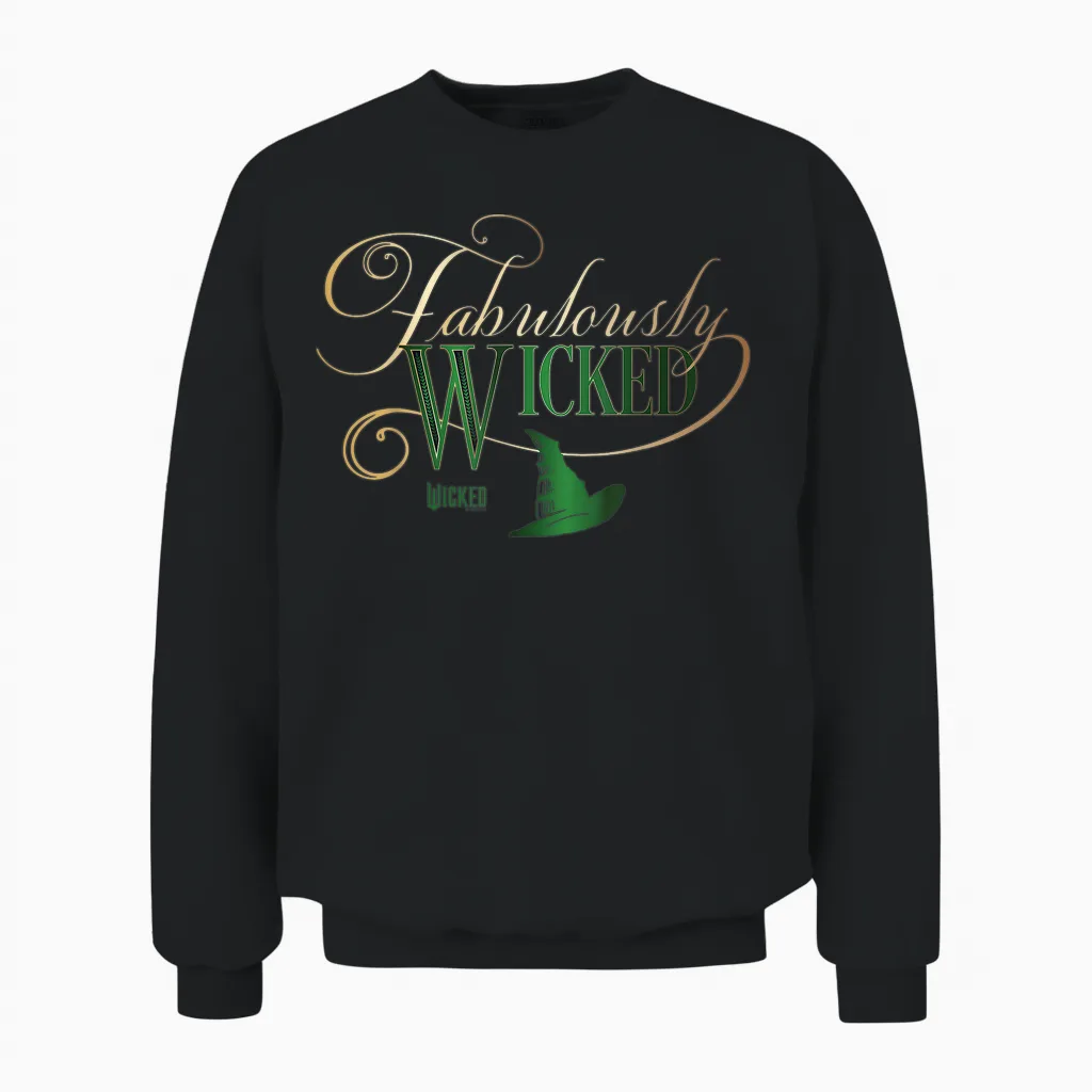 Wicked Fabulously Wicked Elphaba T-Shirt - Unisex-Adult, Black, Small, Short Sleeve, T-Shirt, Letter Print Unisex Sweatshirt in Black