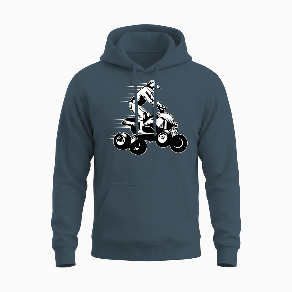 Quad Bike Four Wheeler All Terrain Vehicle Atv Unisex Hoodie in Dark Heather
