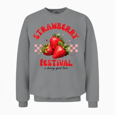 Strawberry Festival a Berry Good Time Strawberries Season Unisex Sweatshirt - Sport Grey
