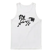 Mustang Horse Stallion Lovers Unisex Tank Top - White – 1