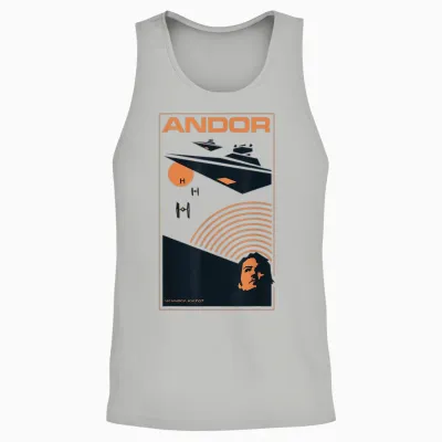 Star Wars Andor Spaceships Classic Minimalistic Style Poster T-Shirt, White, S Unisex Tank Top - Ash