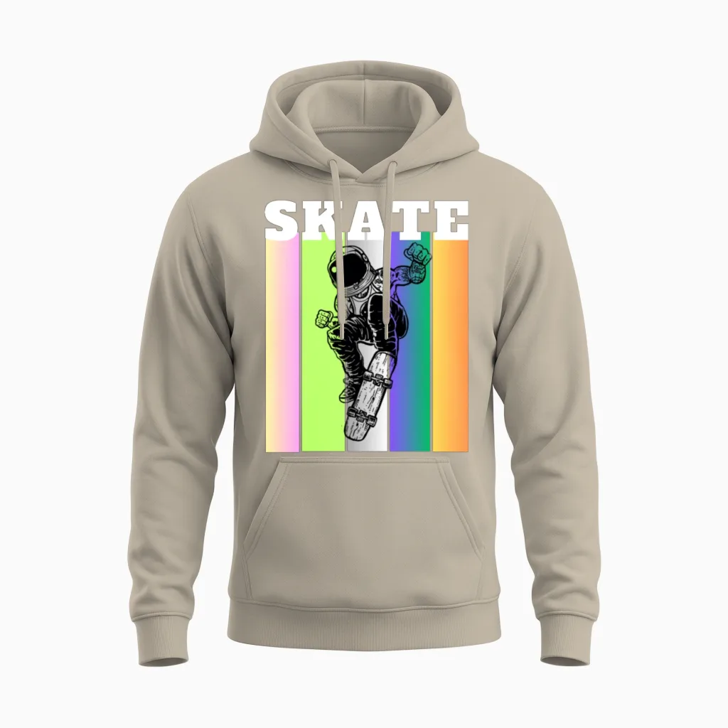 Custom Skateboard Astronaut Gift Ideas Unisex Hoodie in Sand