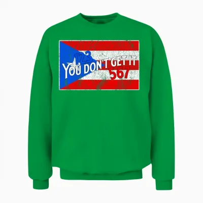 Puerto Rico Flag 123 567 Salsa Unisex Sweatshirt - Irish Green