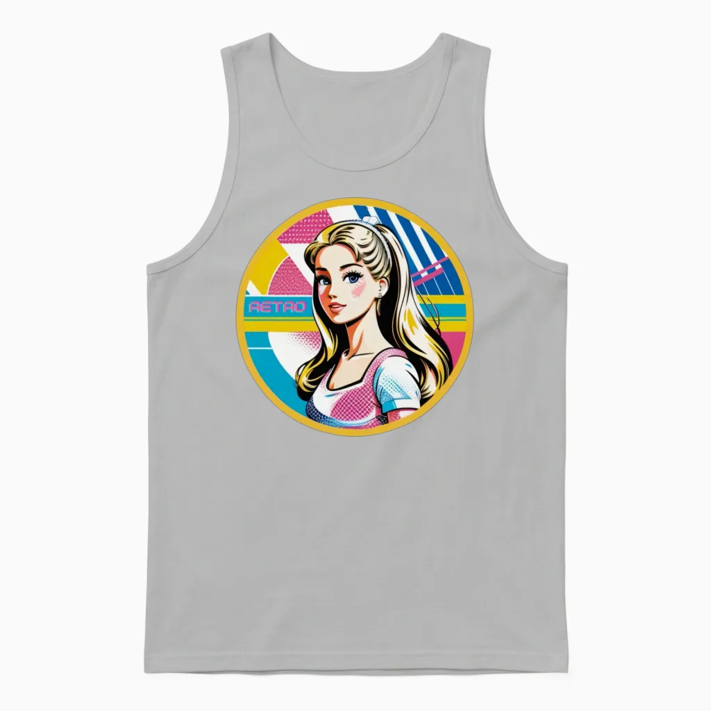 Retro Doll Unisex Tank Top in Ash