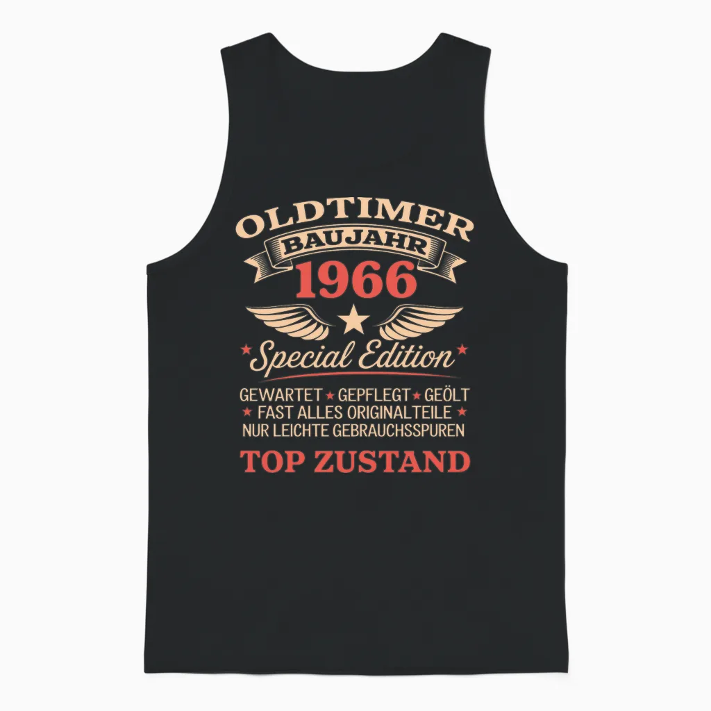 60. Geburtstag Mann Frau 60 Jahre Deko 1966 Geschenk Lustig Unisex Tank Top in Black