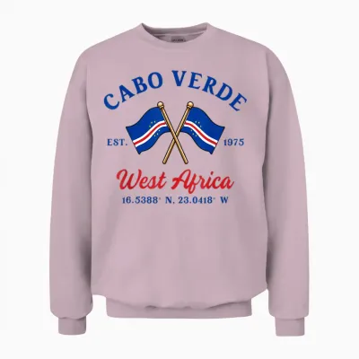 Cabo Verde Cabo Verde Wurzelkreuz Flagge Unisex Sweatshirt - Light Pink
