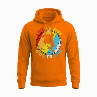 Retro Skate Skateboard Skateboarding Unisex Hoodie - Safety Orange