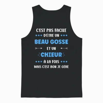 Citation Drole Super Chieur Beau Gosse Humour Chieur Unisex Tank Top - Black