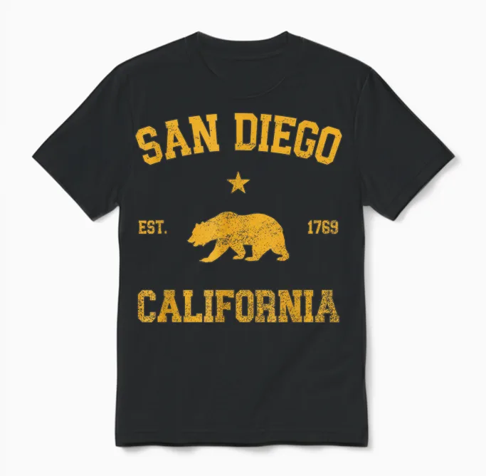 San Diego Unisex T-Shirt in Black