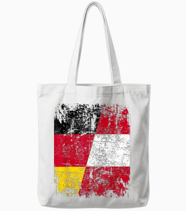 österreich Deutschland Flagge | Damen Herren Kinder Austria Tote Bags in White