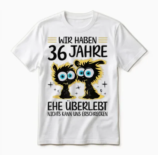 36 Jahre Verheiratet 36. Hochzeitstag Smaragdhochzeit Unisex T-Shirt in White