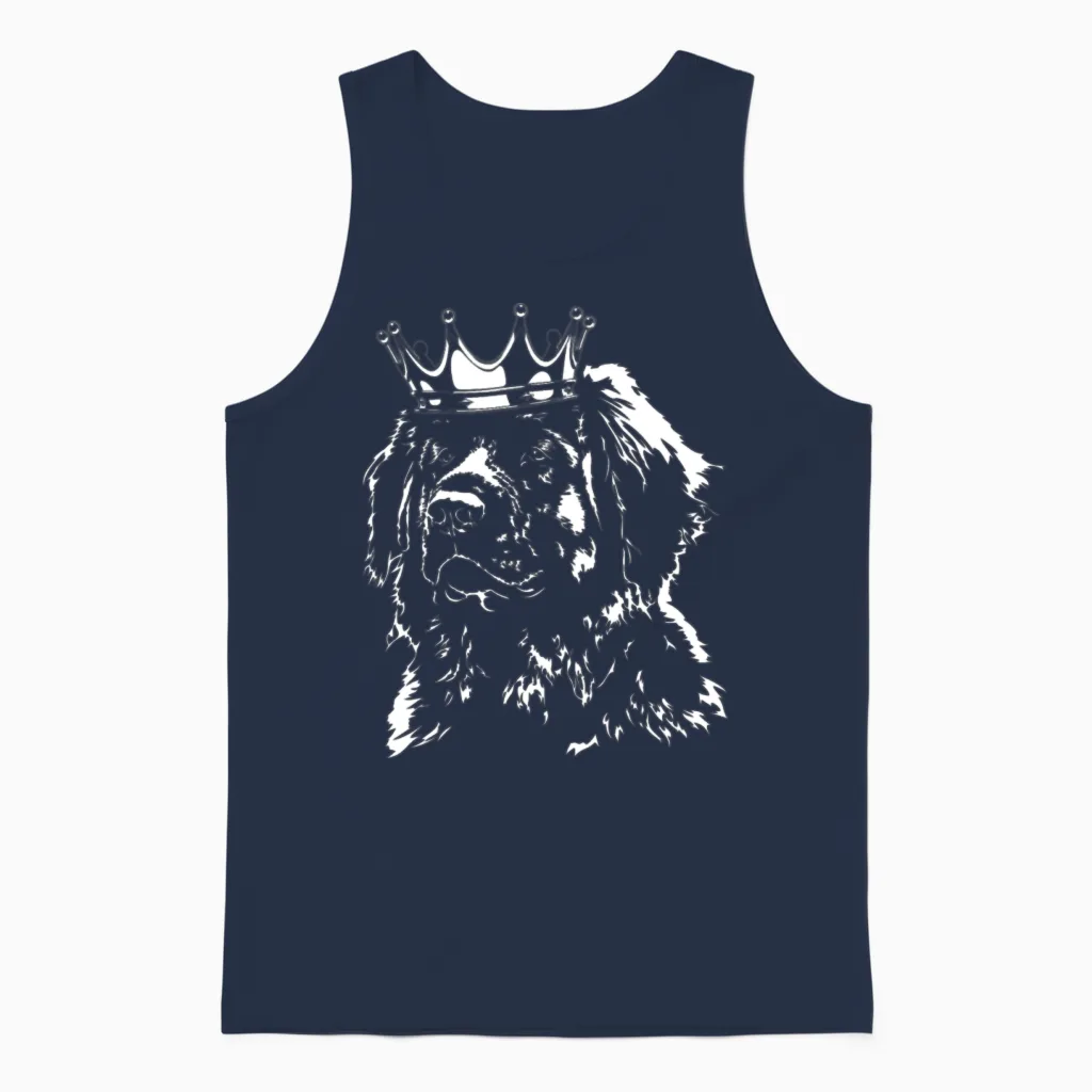 Funny Leonberger Dog Crown Dog Mom Unisex Tank Top in Navy