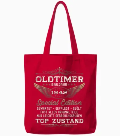 Geschenk Zum 84. Geburtstag Oldtimer Original Jahrgang 1942 Tote Bags - Red