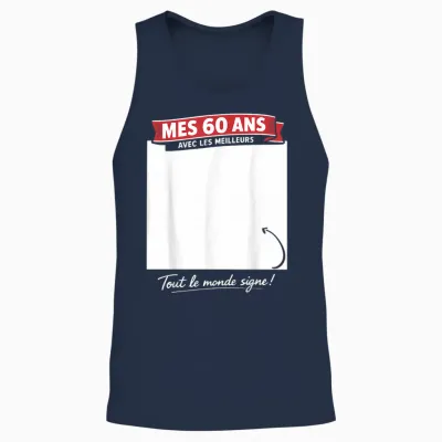 60ème Anniversaire Homme Femme 60 Ans 1966 Déco Drôle Cadeau Unisex Tank Top - Navy