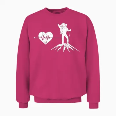 Hiking Heartbeat Unisex Sweatshirt - Heliconia