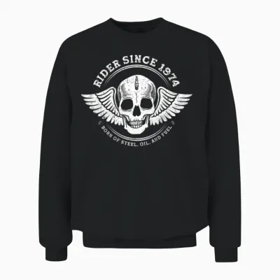 Rider Since 1974 - 51 Years, Fueled by Freedom Unisex Sweatshirt - Black