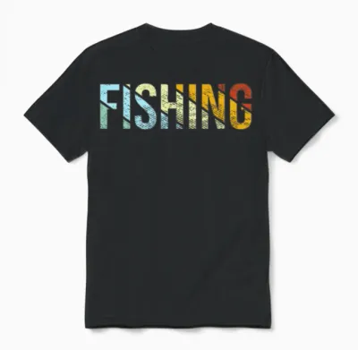 Fishing Retro Unisex T-Shirt - Black