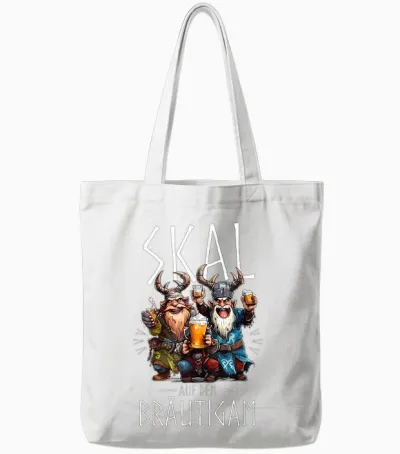 Jga Vikings Skal Auf Den Bräutigam Wikinger Schwarz Tote Bags - White