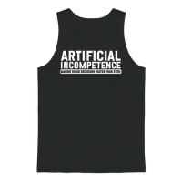 Funny Artificial Intelligence Phrase Saying Pun Unisex Tank Top - Black – 1