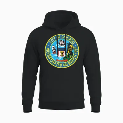 Seal of Chicago, Illinois Unisex Hoodie - Black