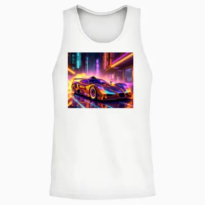 Retro Future Sh Unisex Tank Top - White