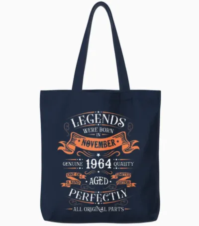 Birthday in November 1964 - November Tote Bags - Navy