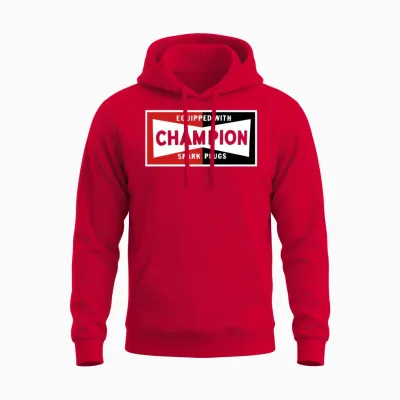 Champion Spark Plugs Black Vintage Sign Racer Hot Unisex Hoodie - Red