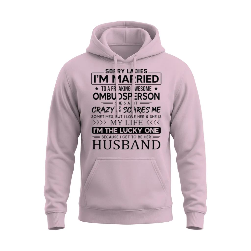 Ombudsperson Funny Saying for Husband Unisex Hoodie - Light Pink