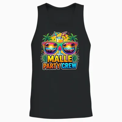 Malle Party Crew Mallorca Strand Urlaub Unisex Tank Top - Black