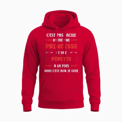 Super Pépette First Name Funny Girl Princess Pépette Unisex Hoodie - Red