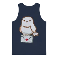 Harry Potter Hedwig with Letter Embroidery Design Unisex Tank Top - Navy – 1