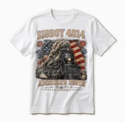 250th Anniversary Usa Big Boy 4014 Train Vintage Us Unisex T-Shirt - White