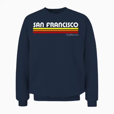 San Francisco California Retro Unisex Sweatshirt - Navy