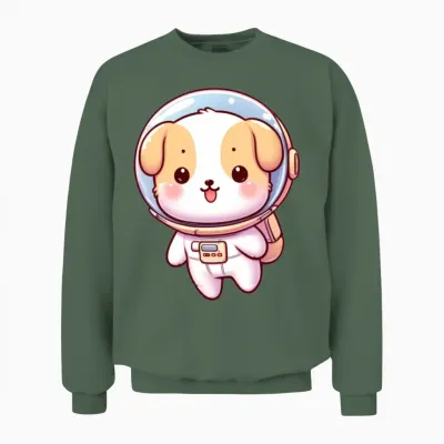 Space Dog Unisex Sweatshirt - Military Green