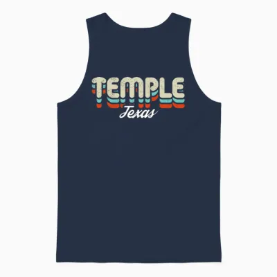 Retro Temple Texas Unisex Tank Top - Navy