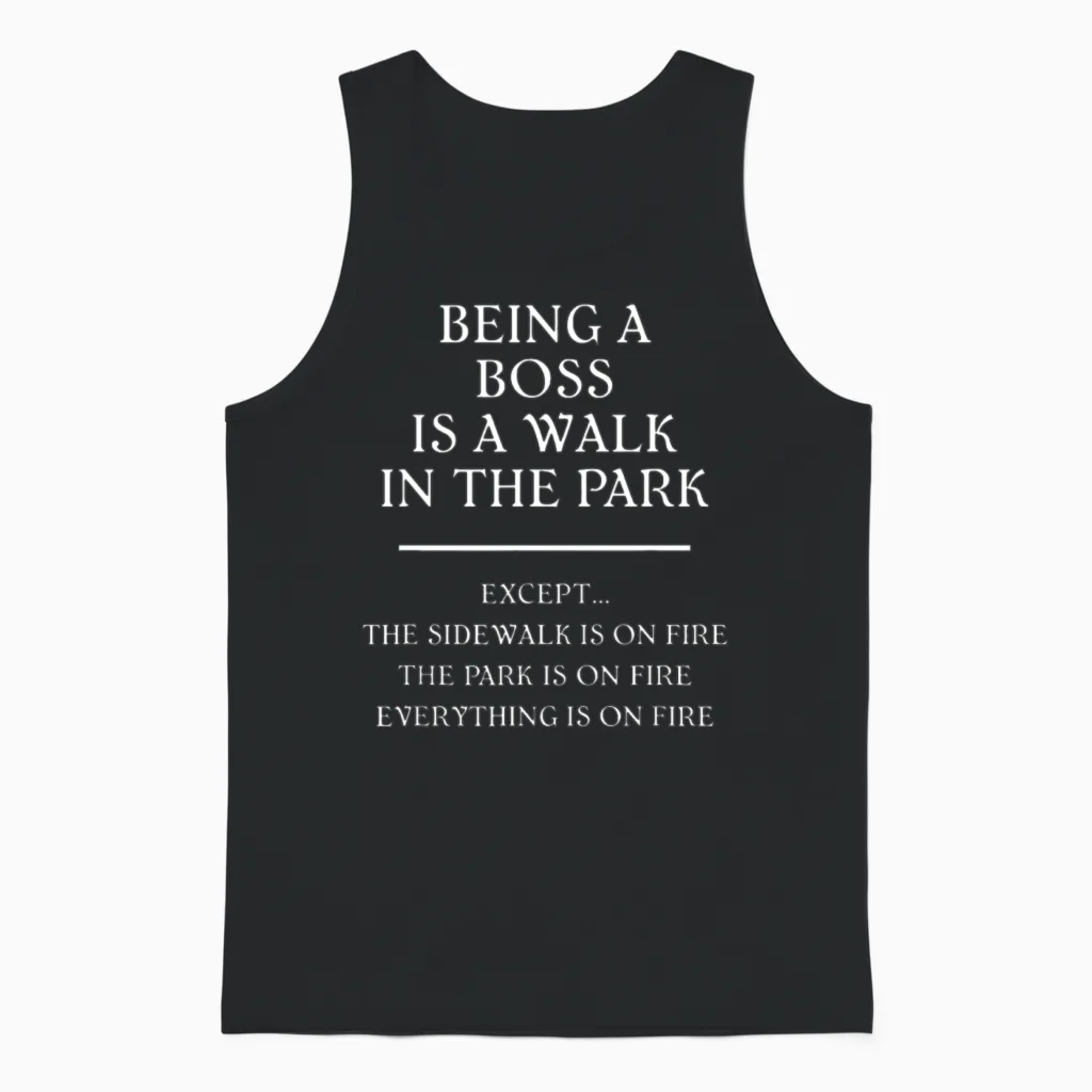 Funny Manager's Day, Manager's Birthday, or Manage Unisex Tank Top in Black