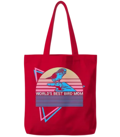 Budgie Parakeet Retro Tote Bags - Red