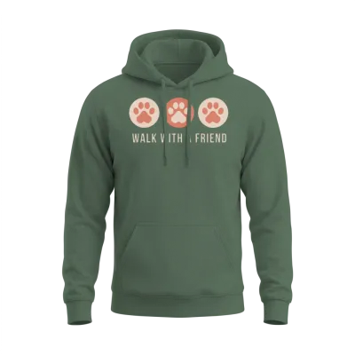 Walk with a Friend Unisex Hoodie - Military Green