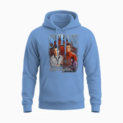 Stranger Things Steve Homage Unisex Hoodie - Carolina Blue