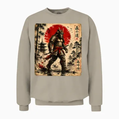 Samurai Bigfoot Warrior Art Japonais Anime Bigfoot Samourai Unisex Sweatshirt - Sand