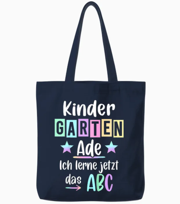 Kinder Kindergarten Ade Kita Abgänger 2026 Kindergarten Abschluss Tote Bags in Navy