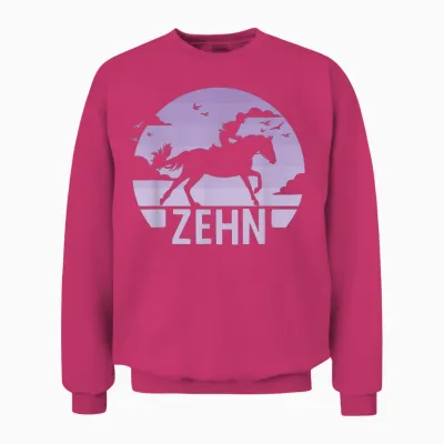 10. Geburtstag Reiterin 10 Jahre Mädchen Pferde Geburtstags Unisex Sweatshirt - Heliconia
